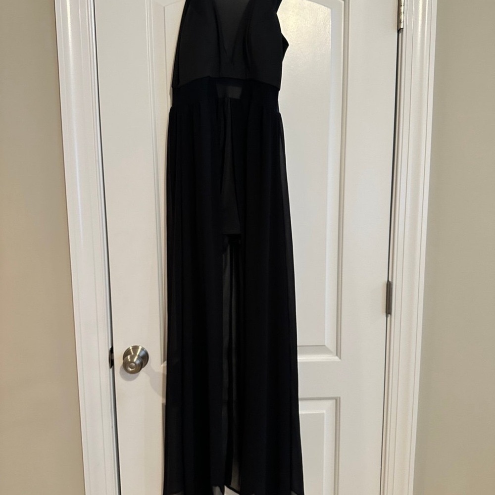 As you wish sheer romper dress sz small in black